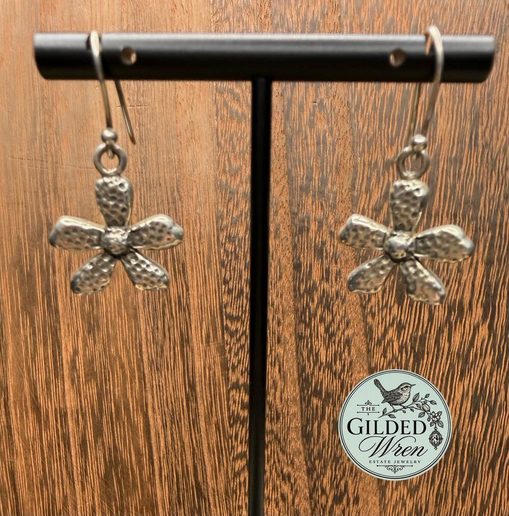 Silpada W1115 Retired Sterling Silver Flower Dangle Earrings